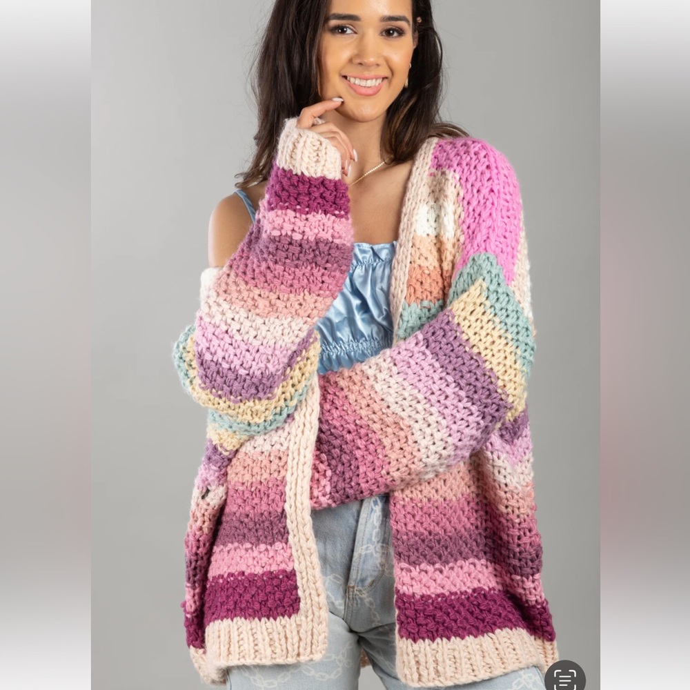 Saachi RAINBOW KNITTED CARDIGAN